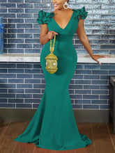 Elegantes Maxikleid mit Rüschenärmeln